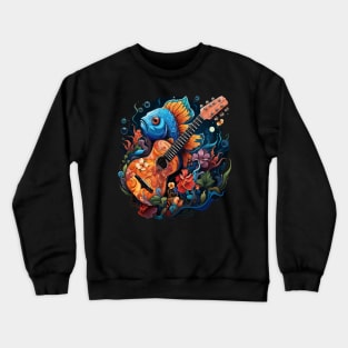 Blue Tang Playing Guitar Crewneck Sweatshirt